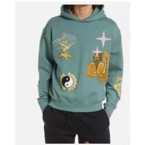 lknw JUNGLES spirt of good spirts S Small green embroidered sweatshirt